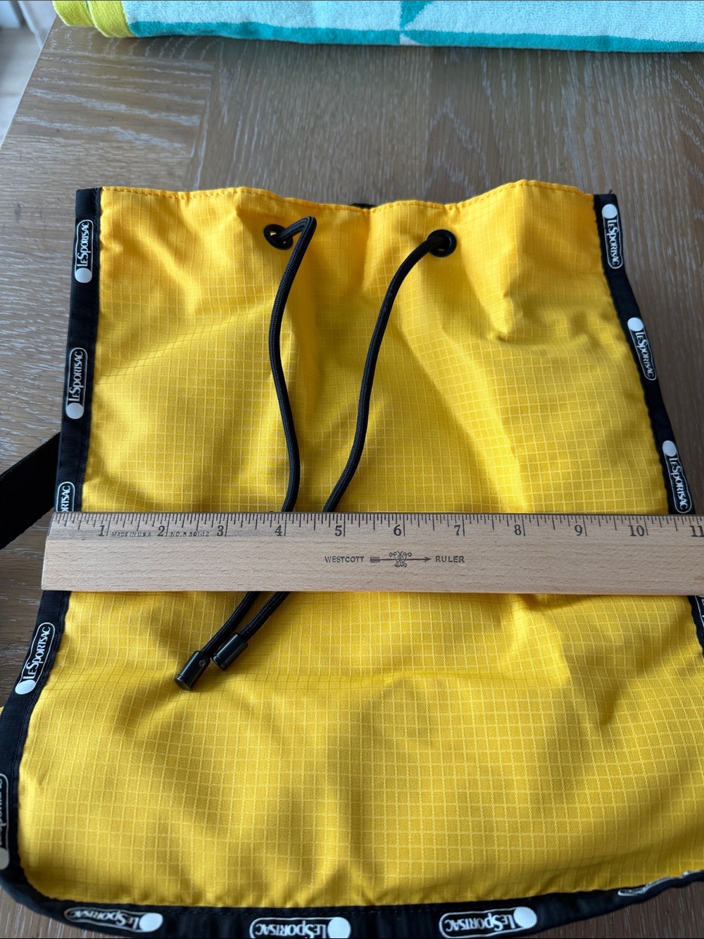 NWT LeSportsac NADINE Drawstring Backpack Mango Yellow Perfect Travel Bag Purse - Picture 14 of 16